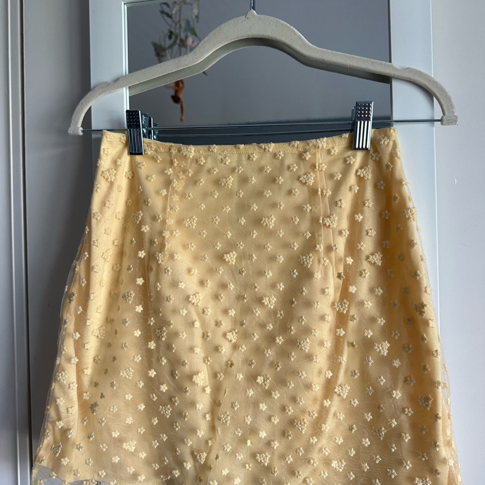 Butter yellow floral skirt